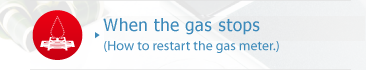 When the gas stops(How to restart the gas meter.)