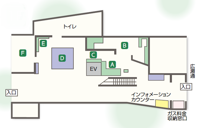画像：ガスサロン1階マップ